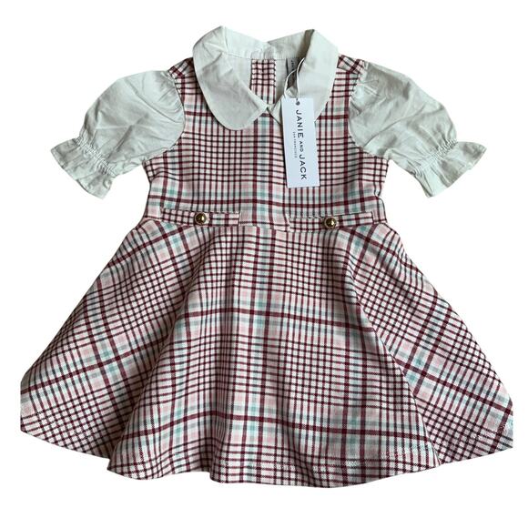 Janie & Jack Plaid dress NWT size 6-12 mo - Picture 1 of 3